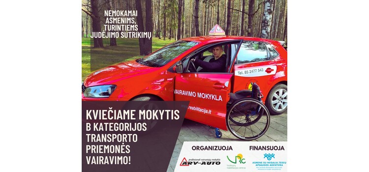 Nemokami kursai asmenims turintiems judėjimo sutrikimų.